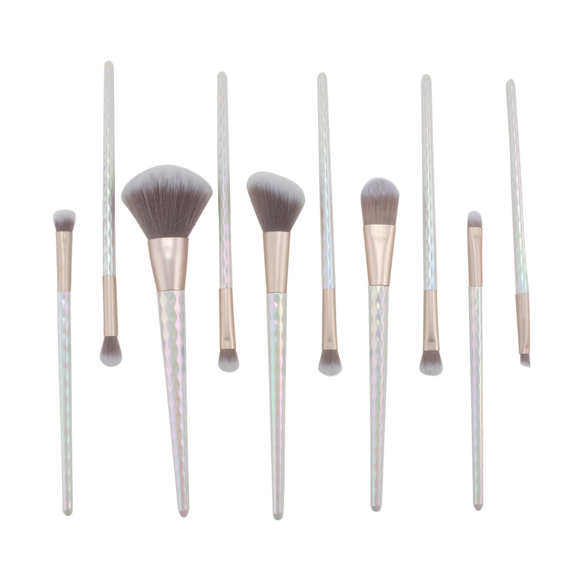 10 Piece Makeup Brush Set for Eyes and Face with Pop-up Brush Container. Candie Couture Brand.
