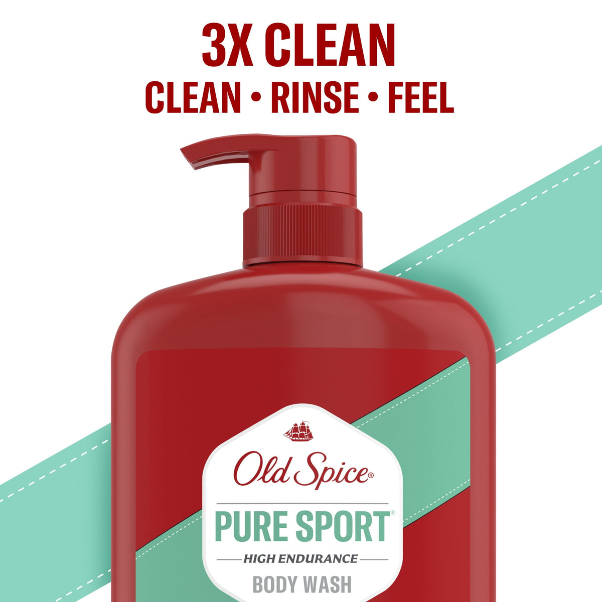 Old Spice Body Wash for Men, Pure Sport, 24/7 Shower Fresh, 33.4 fl oz