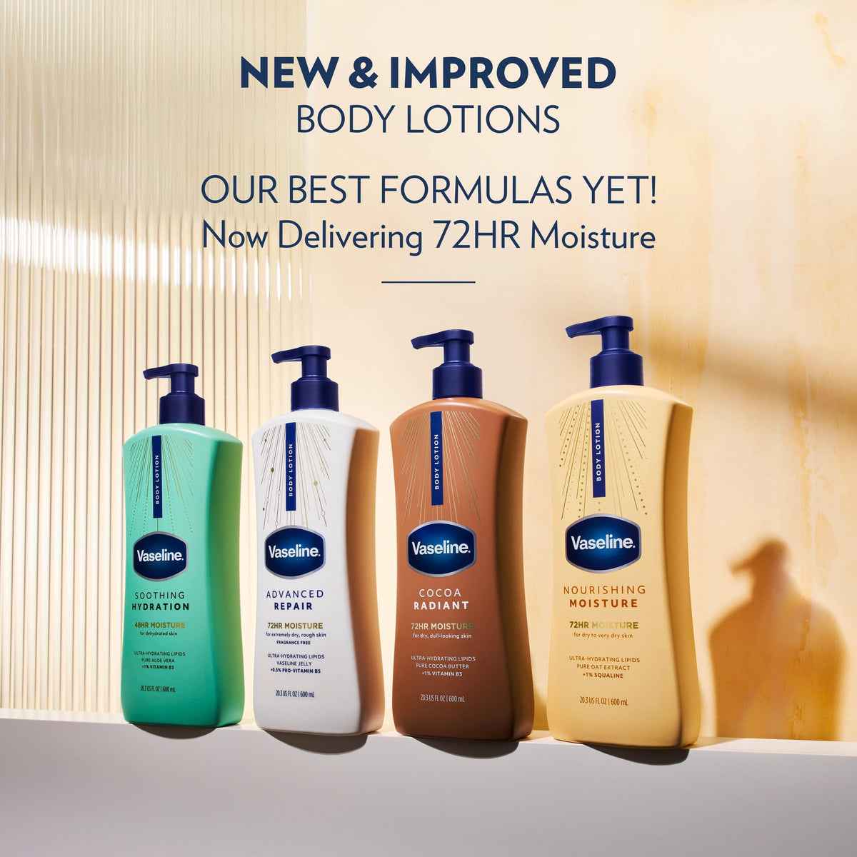 Vaseline Soothing Hydration Body Lotion for Dry Skin Soothing Hydration with Ultra-Hydrating Lipids + 1% Aloe Vera Extract to Refresh Dehydrated Skin