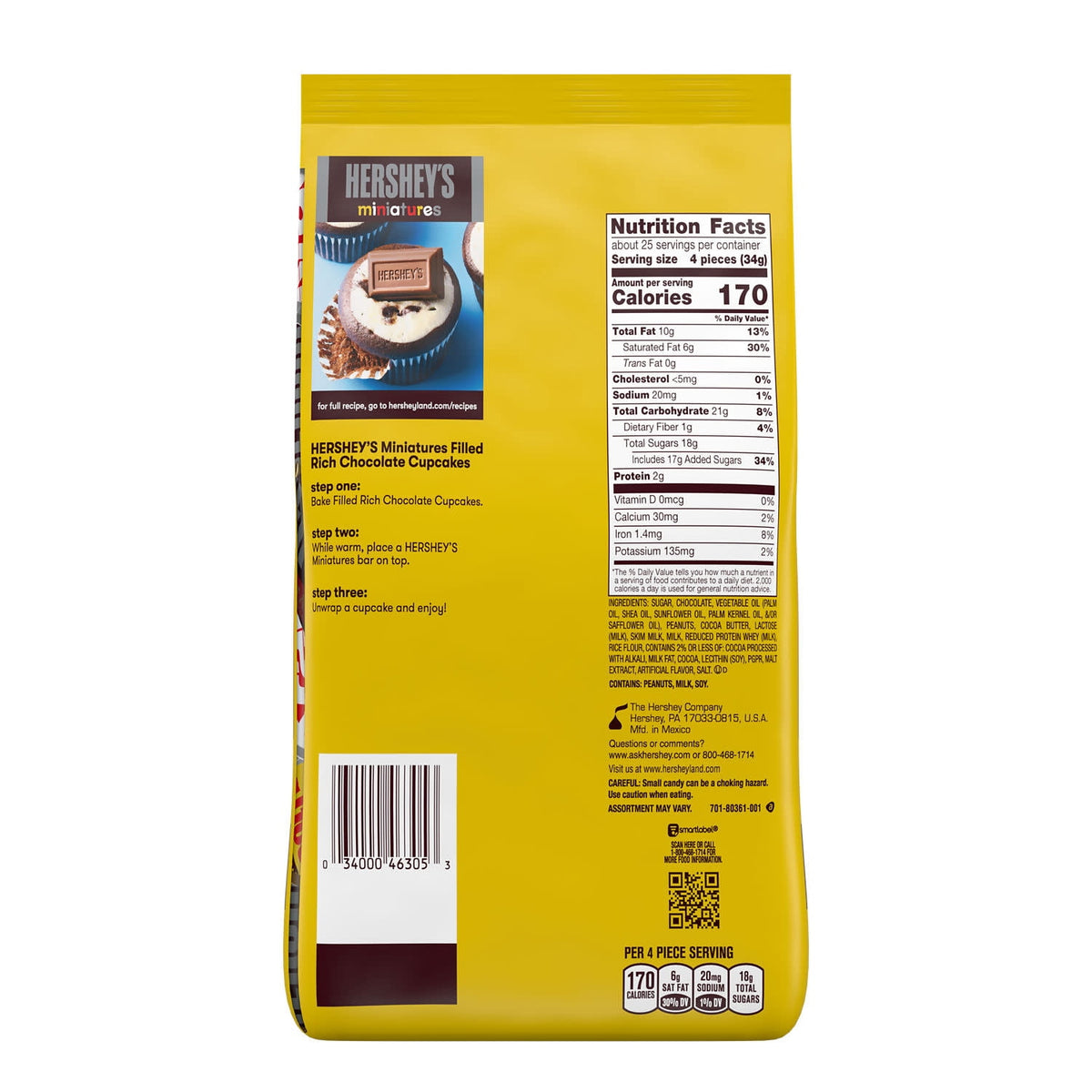 Hershey's Miniatures Assorted Chocolate Candy, Bulk Variety Party Pack 30 oz