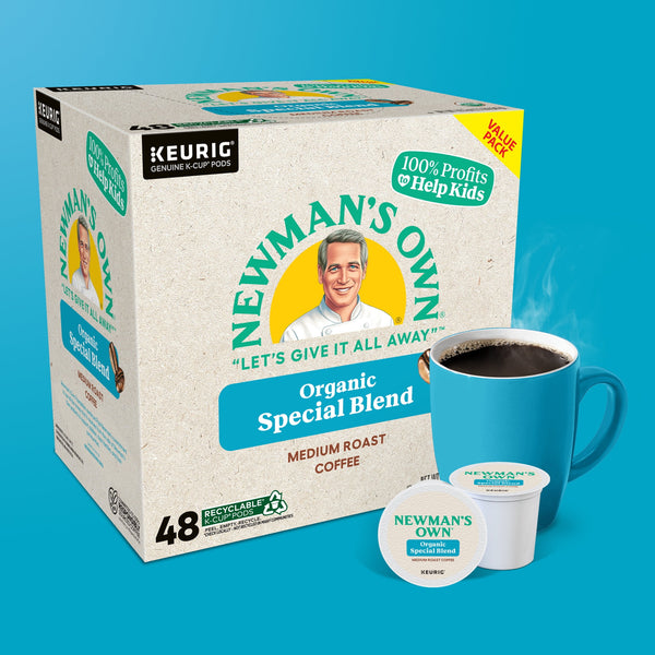 Newman's Own Organics Special Blend K-Cup Coffee Pods, Medium Roast, 48 Count for Keurig Brewers