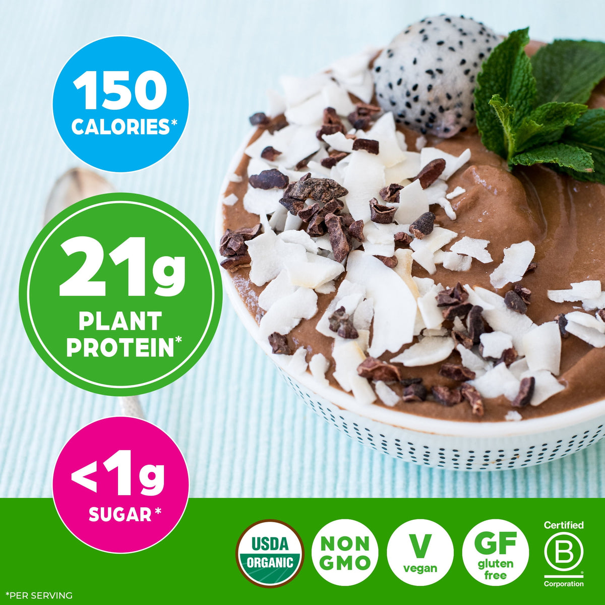 Orgain Organic Vegan 21g Protein Powder, Plant Based Shake Drink, Creamy Chocolate Fudge 1.02lb