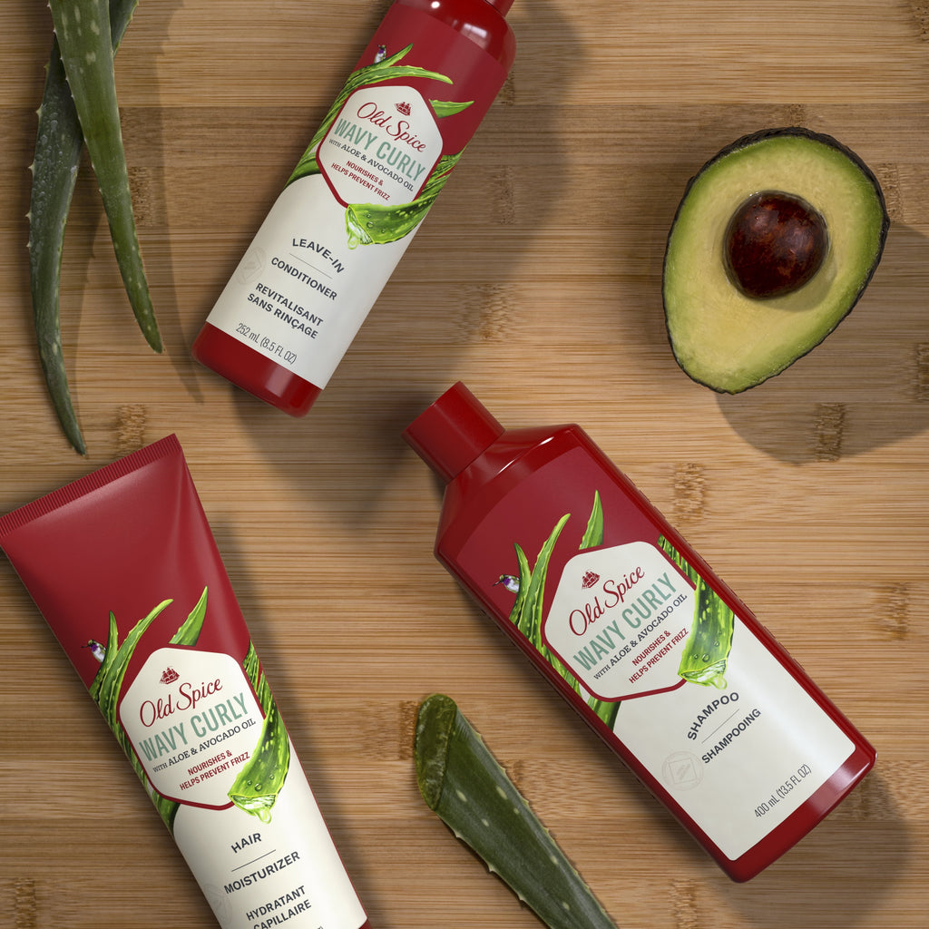 Old Spice Wavy Curly Leave-in Conditioner with Aloe & Avocado Oil, 8.5 fl oz