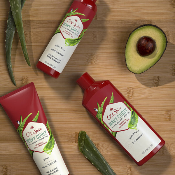 Old Spice Wavy Curly Leave-in Conditioner with Aloe & Avocado Oil, 8.5 fl oz