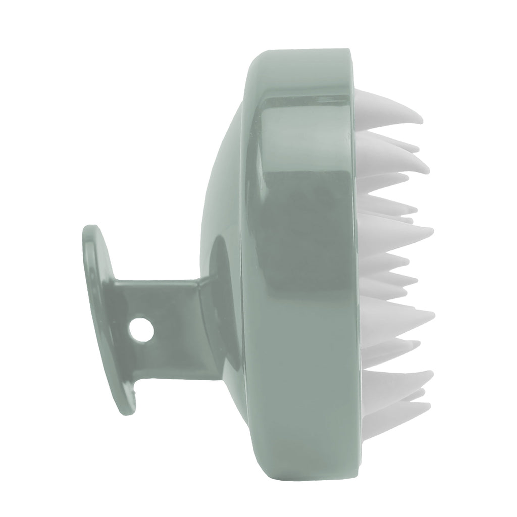 S&T INC. Shampoo Scalp Massager, Silicone Bristles, 3 inch Diameter, 1 Pack, Green with White Bristles