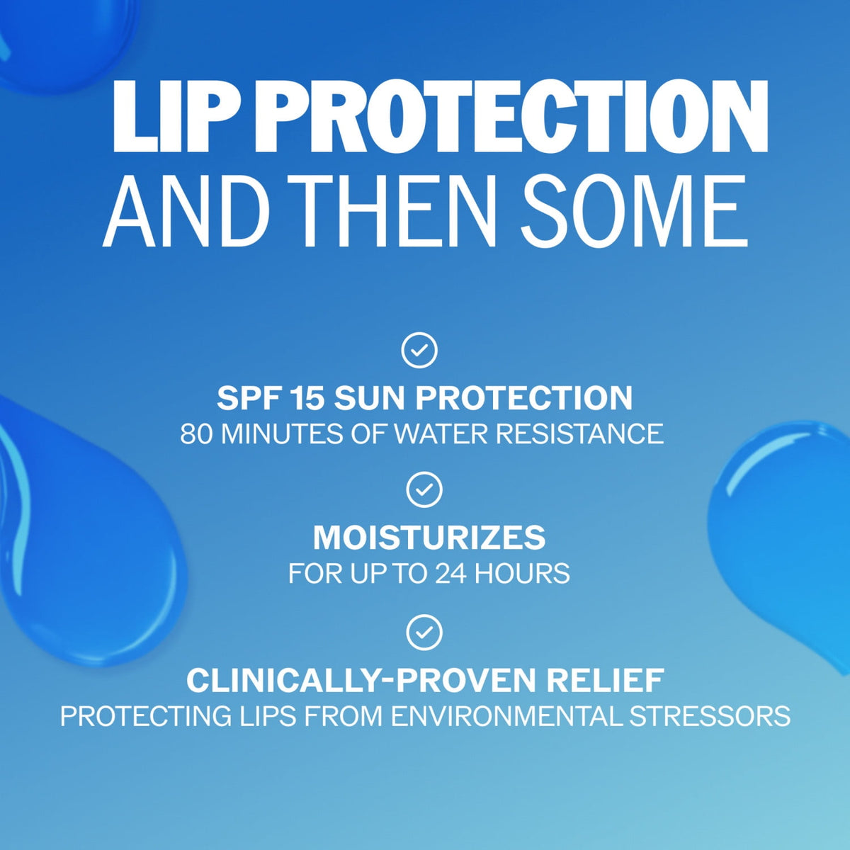 ChapStick Moisture + SPF 15 Lip Protectant with Broad Spectrum Sunscreen, Relieves Dryness, 24 Hour Moisture, Hydrating Lip Balm, 3-Pack, 0.15 oz Each