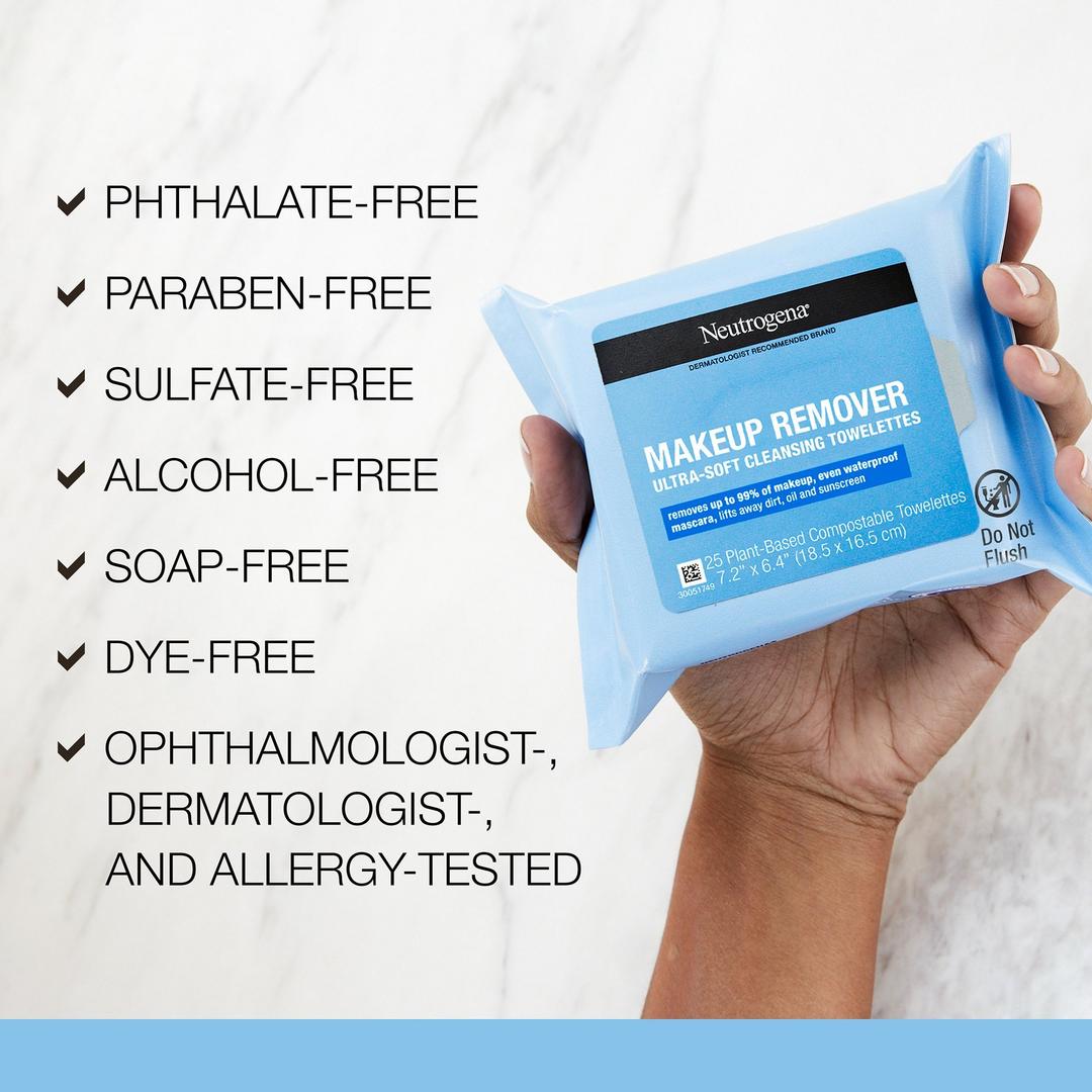 Neutrogena Makeup Remover Cleansing Towelettes, 25 ea