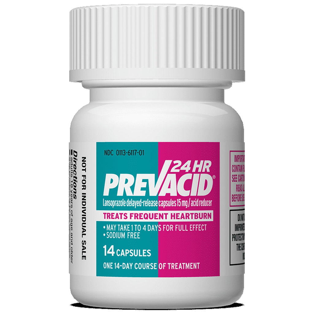 Prevacid 24HR Lansoprazole Delayed-Release Capsules for Heartburn Relief, 15 mg, 14 Count