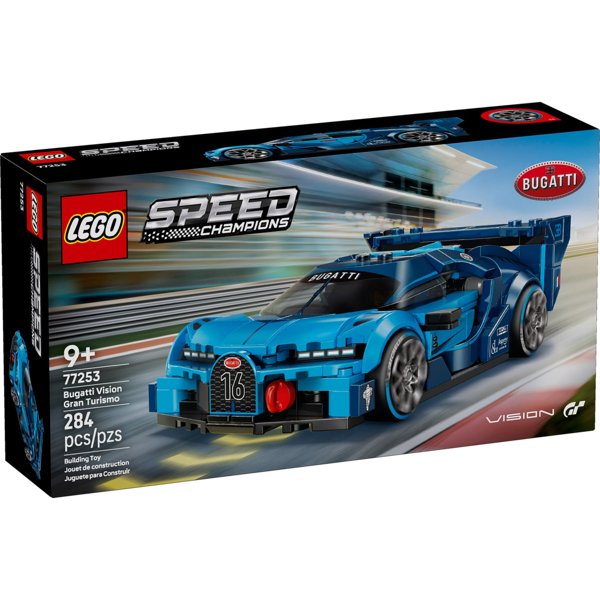 LEGO Speed Champions Bugatti Vision Gran Turismo Hyper Sports Car Building Set 77253 with Driver Minifigure, Ages 9+