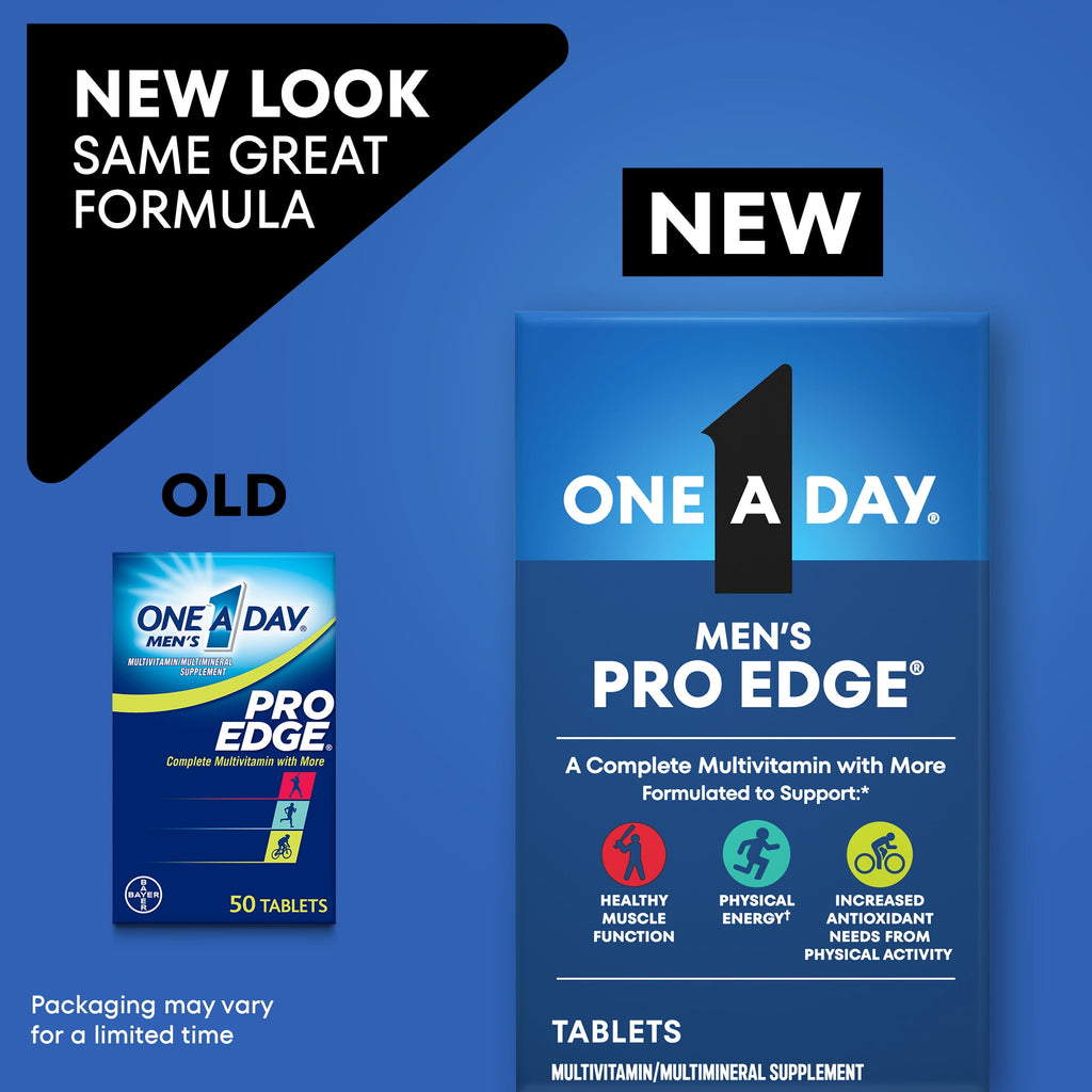 One A Day Men’s Pro Edge Multivitamin, Supplement with Vitamin A, C, D, E and Zinc for Immune Health Support and Magnesium for Healthy Muscle