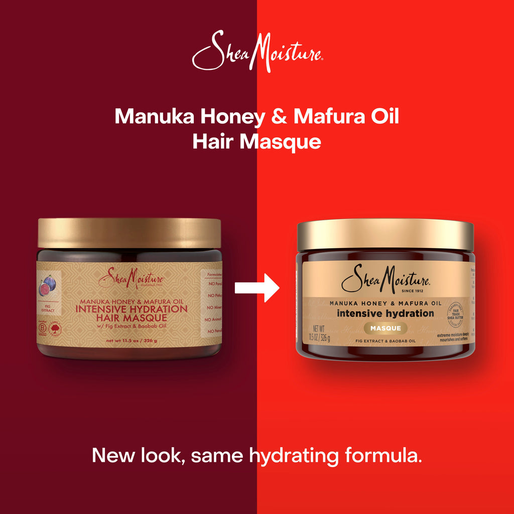 SheaMoisture Intensive Hydration Hair Masque for Dry Hair Damaged Hair Manuka Honey & Mafura Oil Deep Conditioning Treatment, 11.5 oz