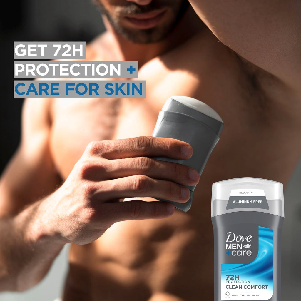 Dove Men+Care Deodorant Stick For Men Aluminum Free 72H Odor Protection Extra Fresh Mens Deodorant With 1/4 Moisturizing Cream ,3.0 oz Twin Pack
