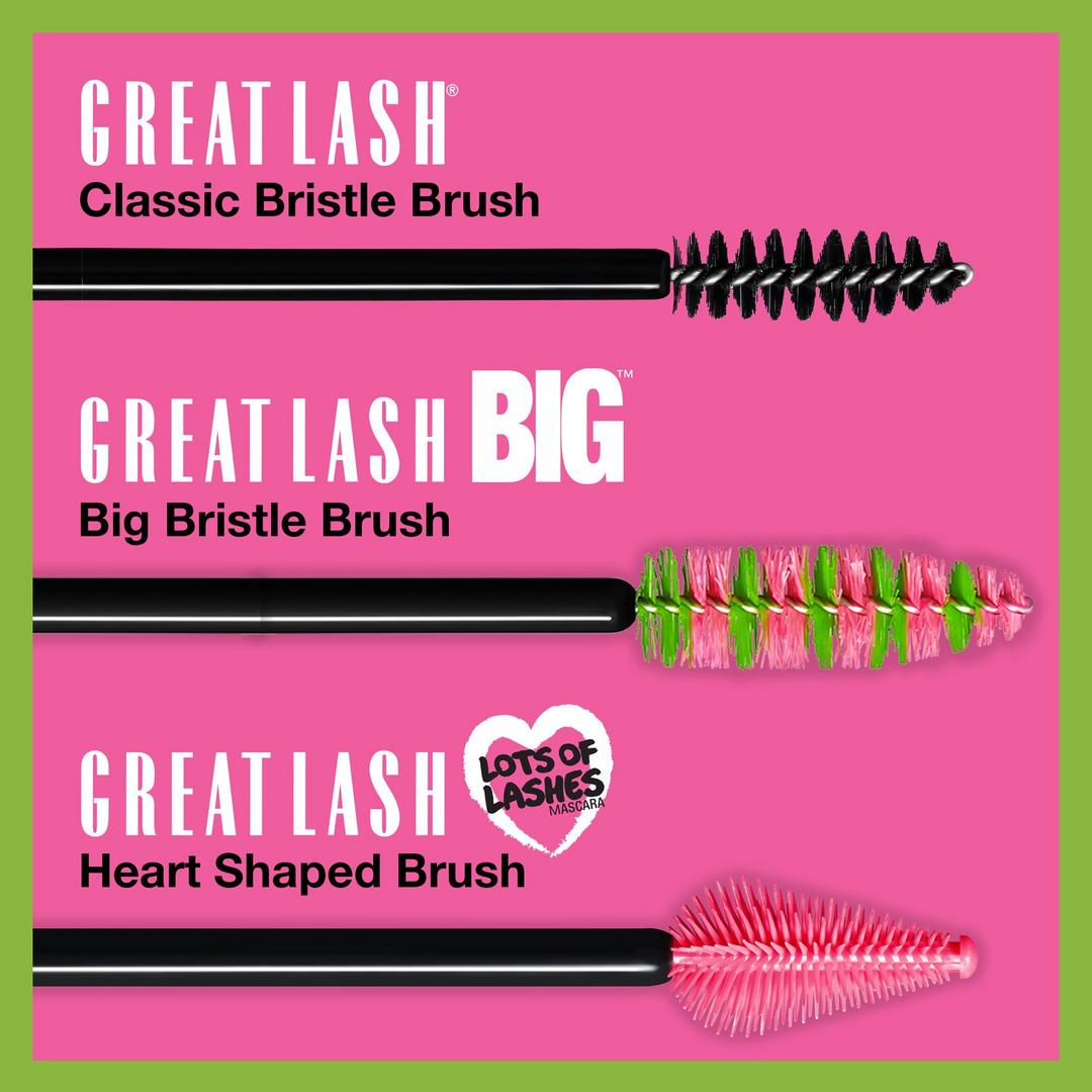 Maybelline Great Lash Big Mascara, Blackest Black, 0.34 oz