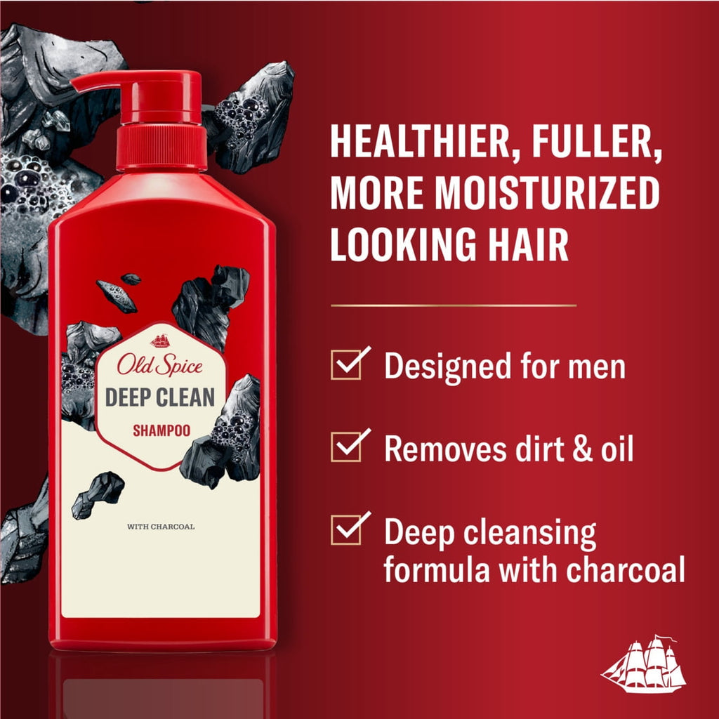 Old Spice Volcano Charcoal Shampoo for Men, All Hair Types, 21.9 fl oz