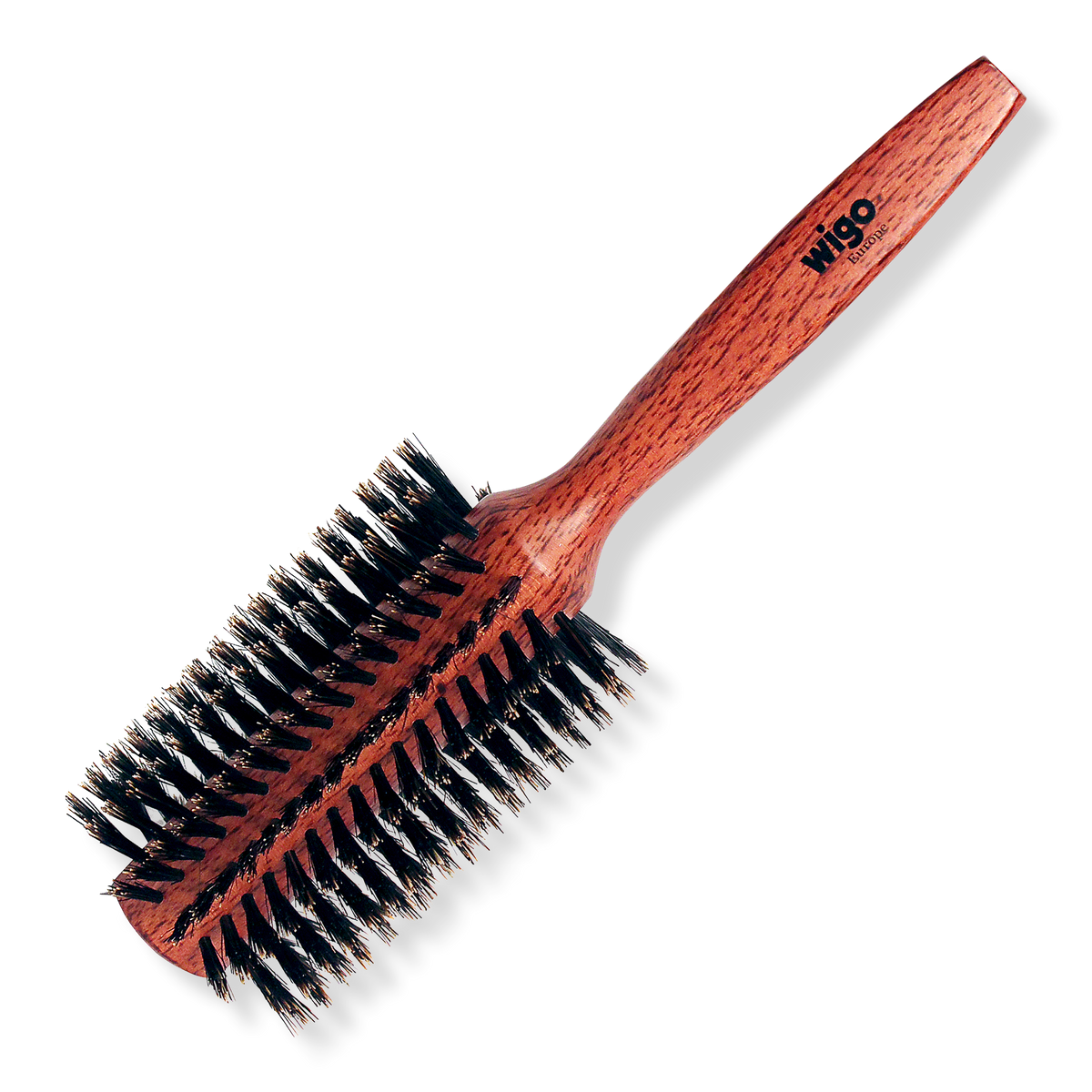 Wigo Round Wooden 100% Boar Bristle Brush, Medium, Small