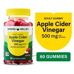 Spring Valley Non GMO Dietary Supplement Gummies, Apple Cider Vinegar, 500 mg, 60 Count