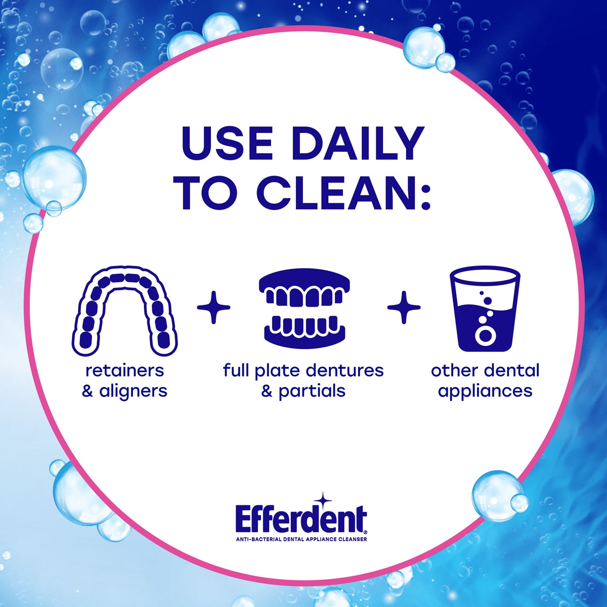Efferdent Retainer & Denture Cleaner Tablets, Complete Clean, 126 Count