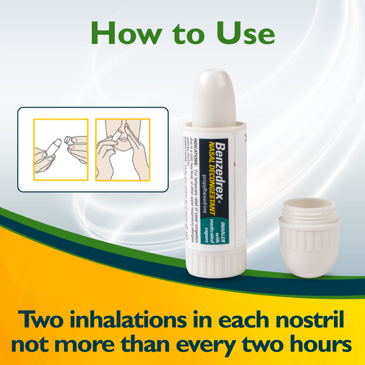 Benzedrex Nasal Decongestant Inhaler With Medicated Vapors