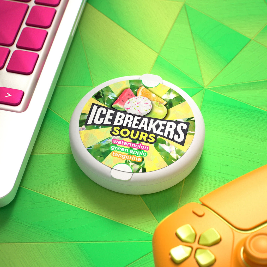 Ice Breakers Sours Assorted Fruit Flavored Sugar Free Mints, Puck 1.5 Oz