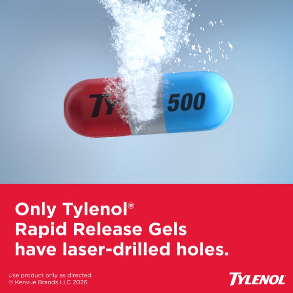 Tylenol Extra Strength Pain Relief Rapid Release Gels 500mg Acetaminophen, 24 Count