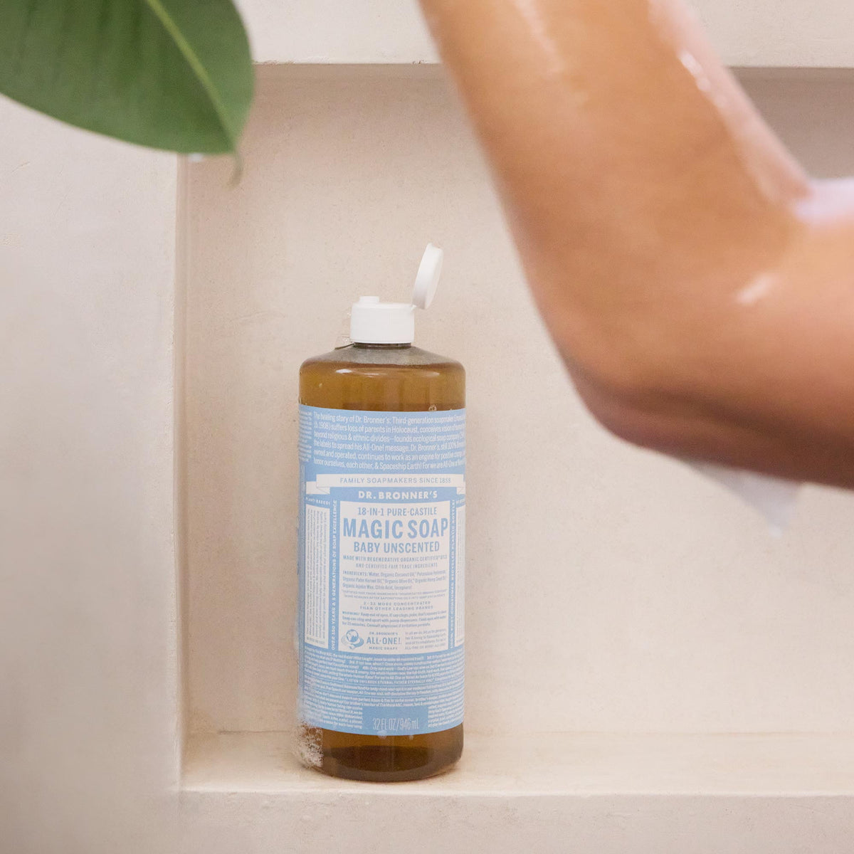 Dr.Bronner's Magic Soap, Baby Unscented, Pure-Castile Body Wash Liquid Soap, 32 fl oz