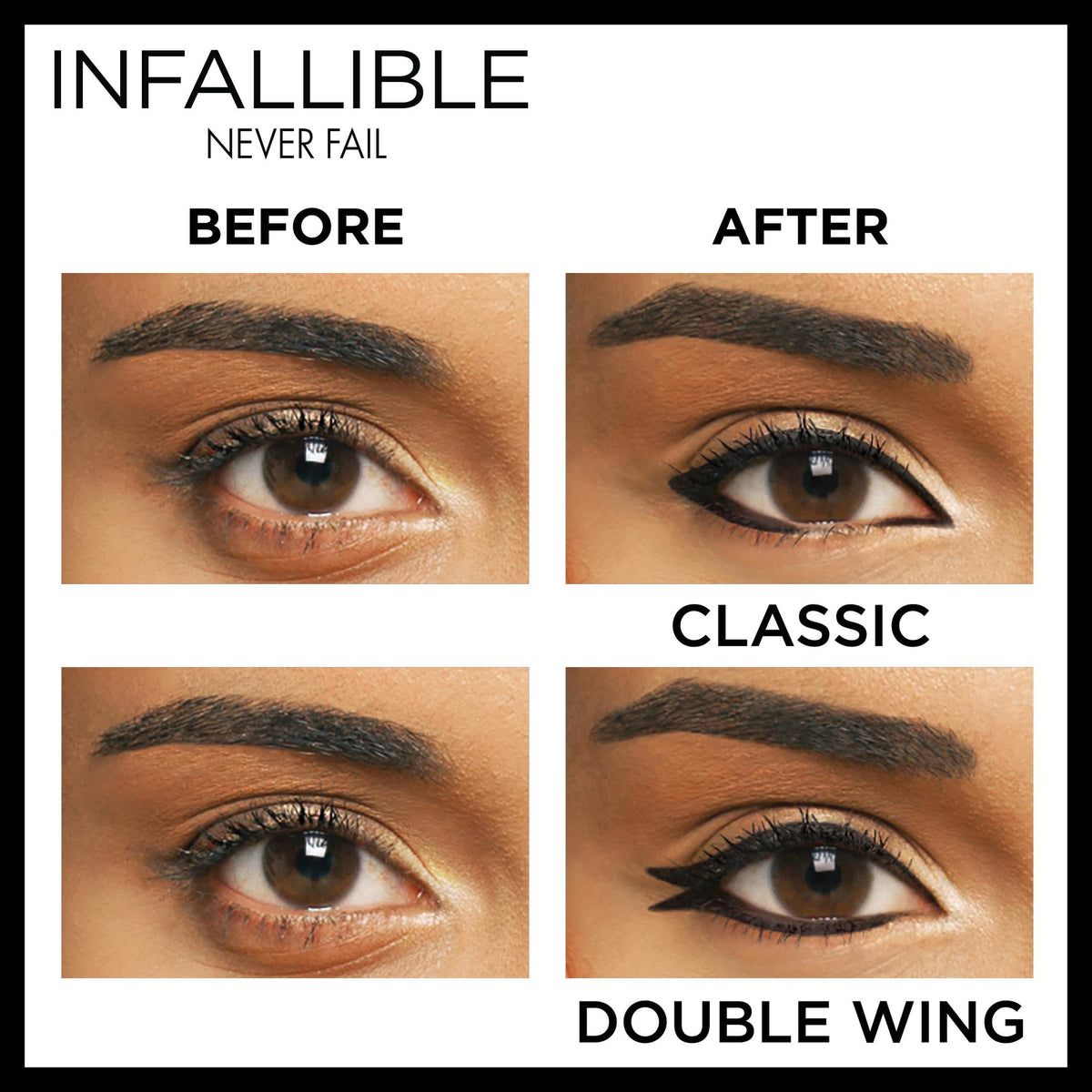 L'Oreal Paris Infallible Never Fail Eyeliner Pencil Makeup with Built-in Sharpener, Black