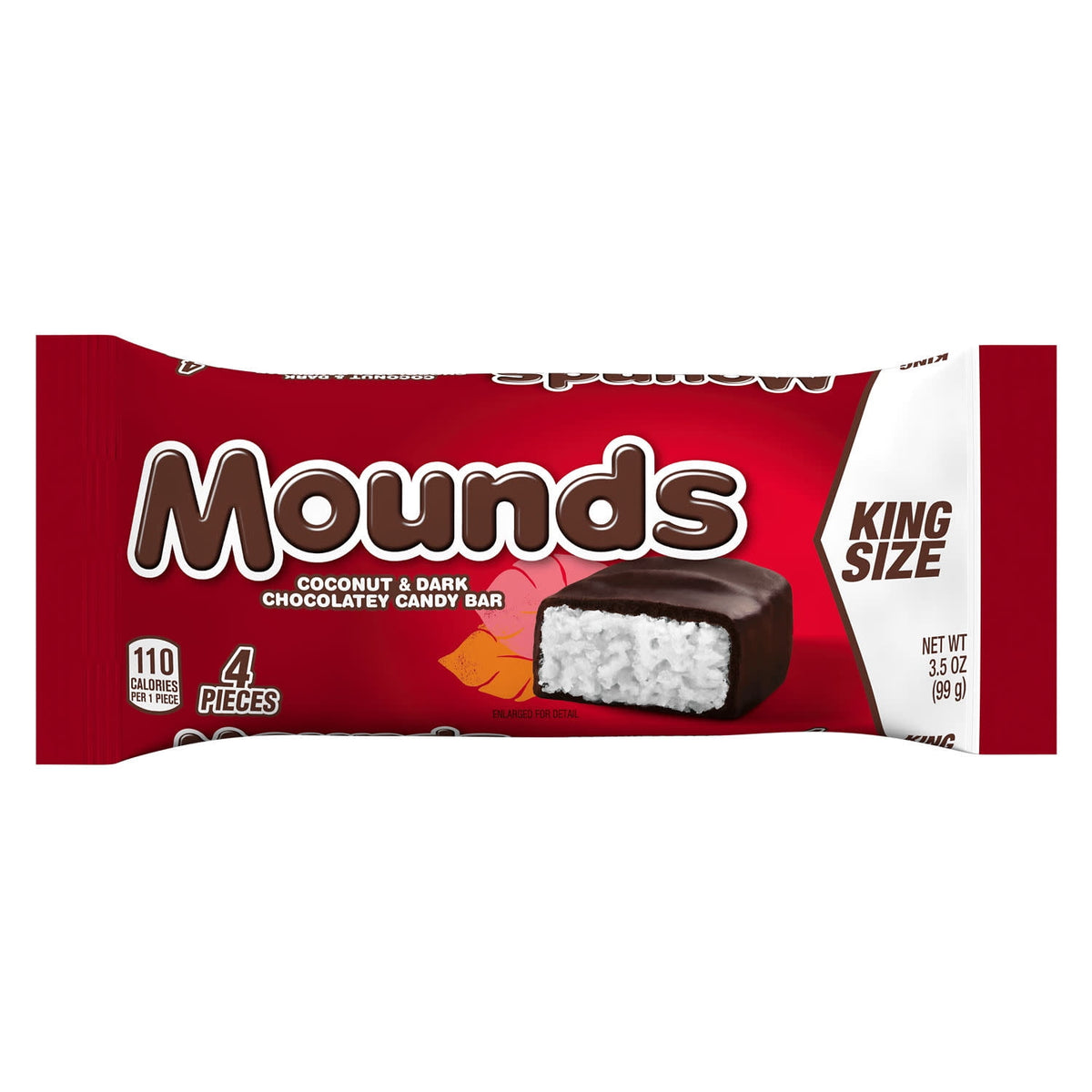 Mounds Coconut and Dark Chocolatey King Size Candy, Bars 3.5 oz, 4 Pieces