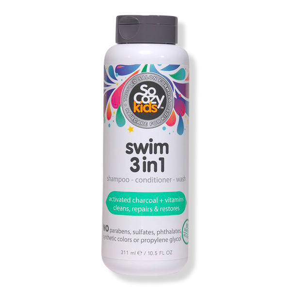 Swim 3-In-1 Shampoo Conditioner Body Wash Activated Charcoal for Kids