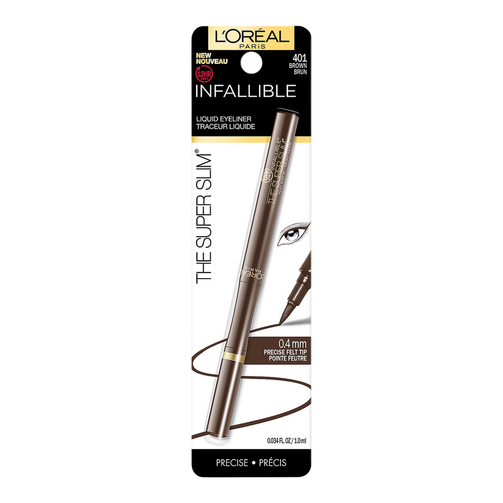L'Oréal Infallible Super Slim Liquid Eyeliner, Brown, 0.034 oz