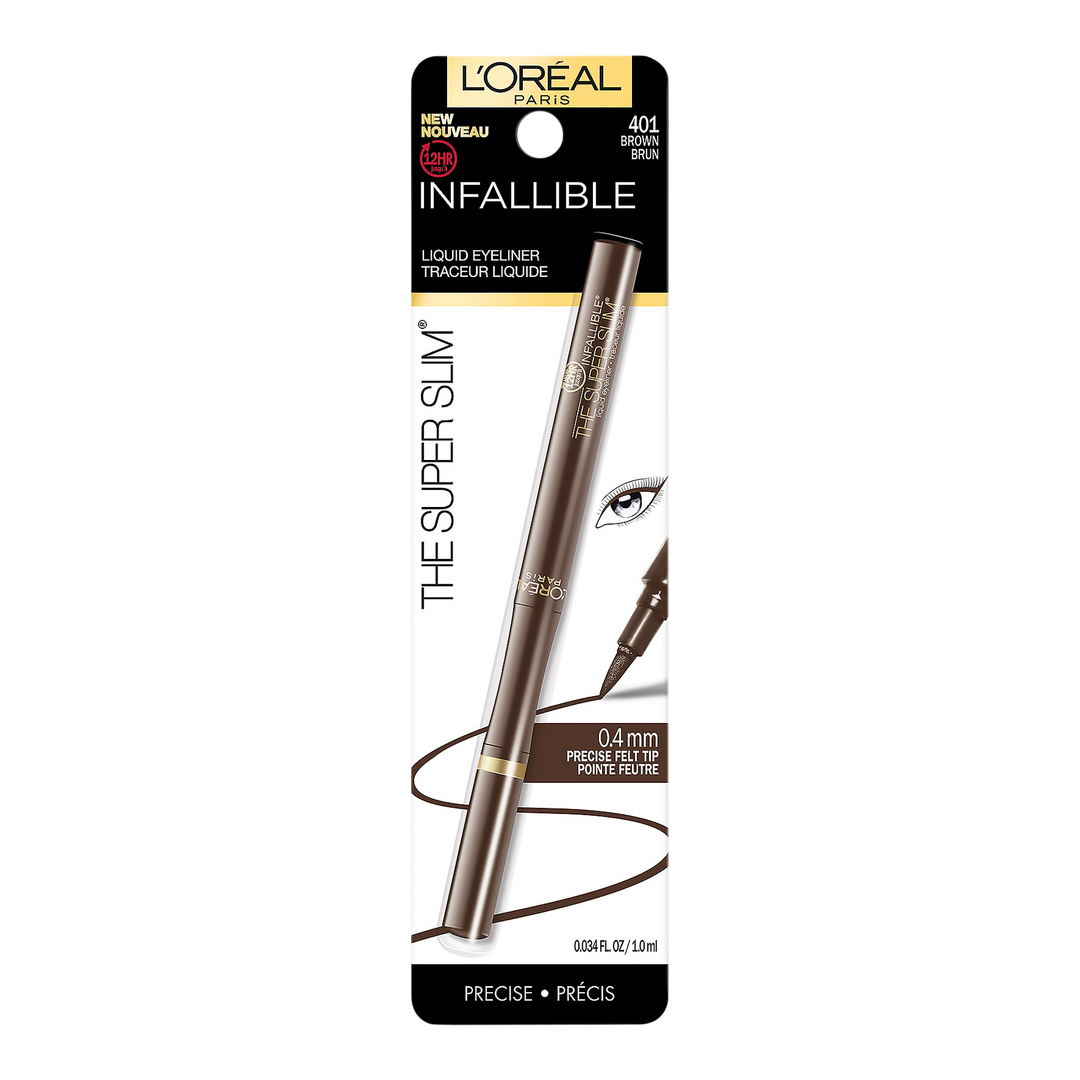 L'Oréal Infallible Super Slim Liquid Eyeliner, Brown, 0.034 oz