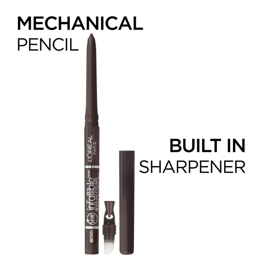L'Oréal Infallible Never Fail Eyeliner, Black Brown, 0.008 oz