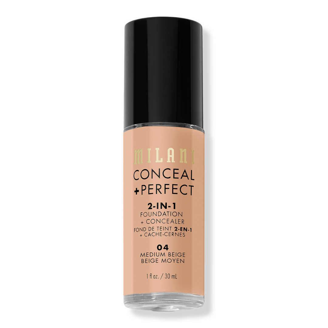 Milani Conceal + Perfect 2-in-1 Foundation + Concealer, Medium Beige, 1 oz