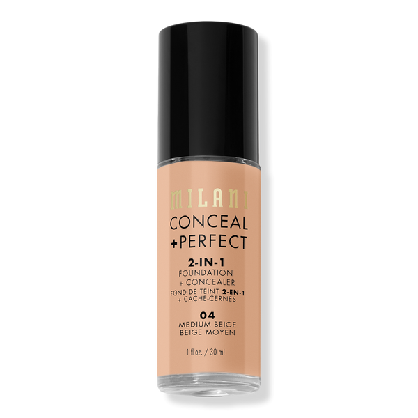 Milani Conceal + Perfect 2-in-1 Foundation + Concealer, Medium Beige, 1 oz