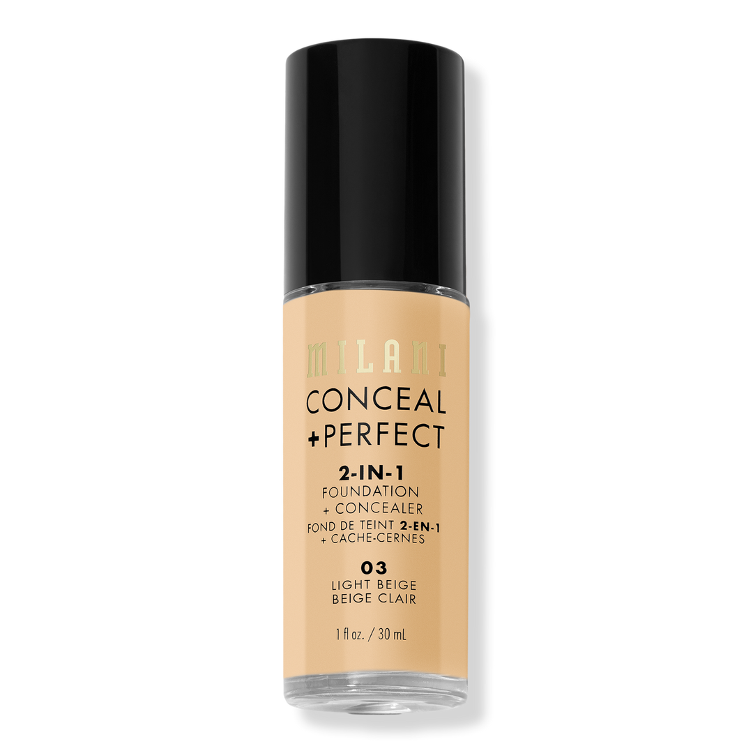 Milani Conceal + Perfect 2-in-1 Foundation + Concealer, Light Beige, 1 oz