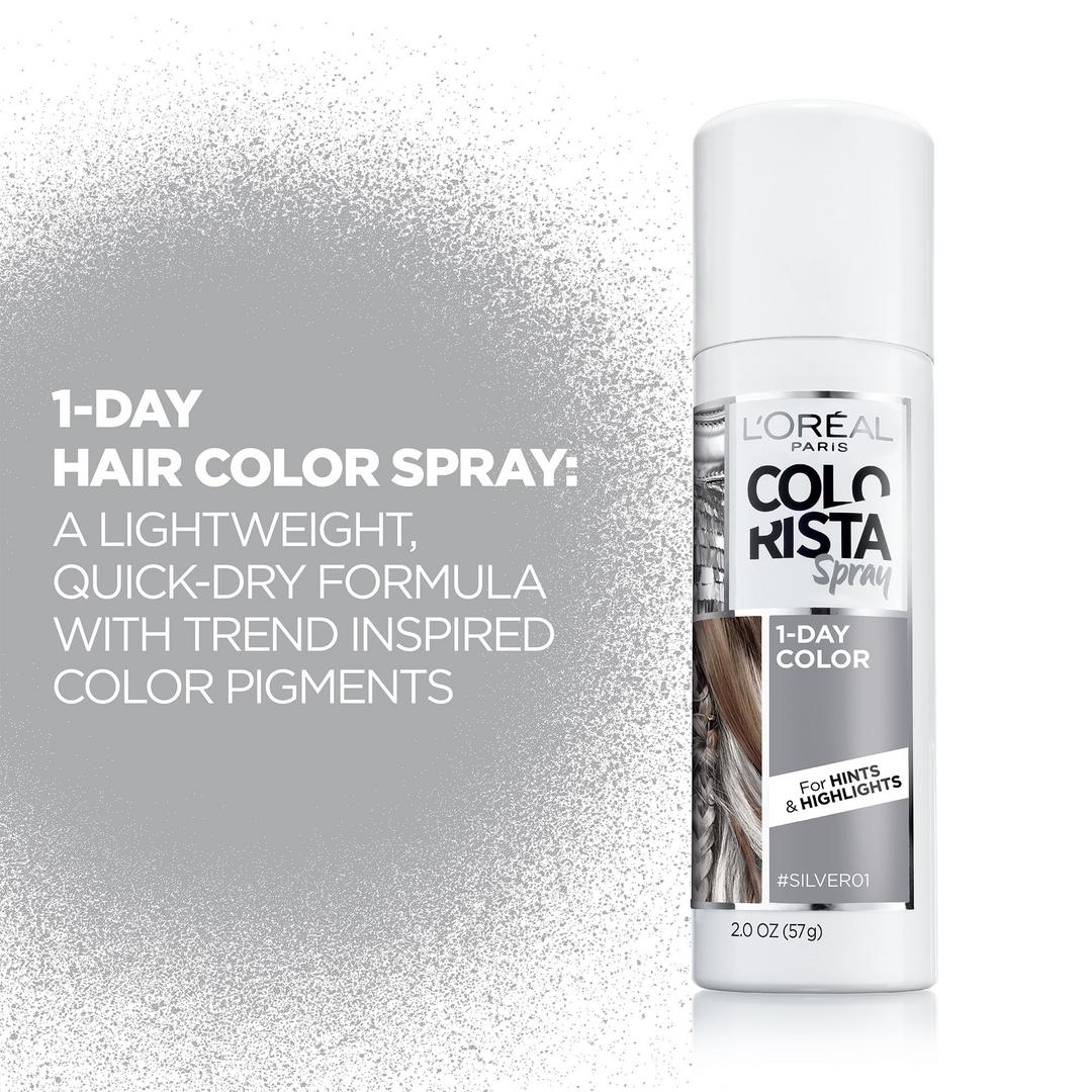 L'Oréal Colorista Silver Spray, 1-Day Temporary Hair Color, 2 oz