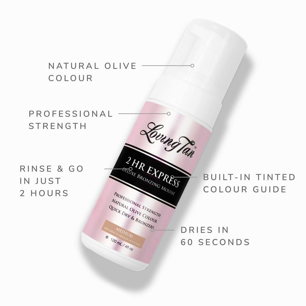 Loving Tan 2 HR Express Self Tanning Mousse Medium, 4 oz