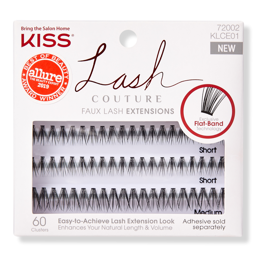 Kiss Lash Couture Faux Extensions Lash, Easy-to-Achieve Lash Extension Look, Clusters, 60 ea