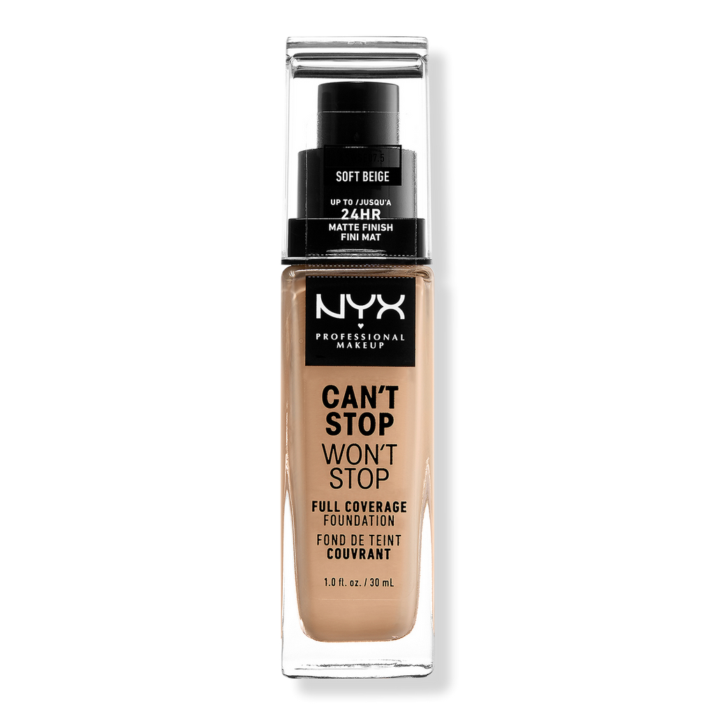 NYX Professional Makeup Can't Stop Won't Stop Foundation, Soft Beige, 1 oz