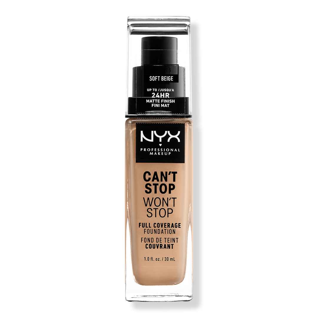 NYX Professional Makeup Can't Stop Won't Stop Foundation, Soft Beige, 1 oz