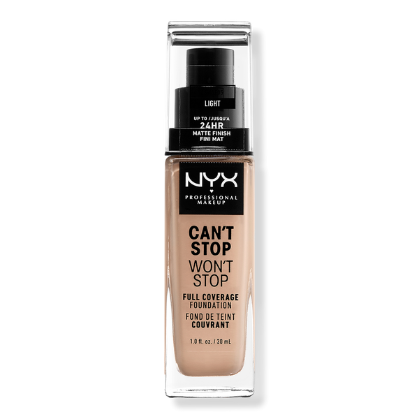 NYX Professional Makeup Can't Stop Won't Stop Foundation, Light, 1 oz