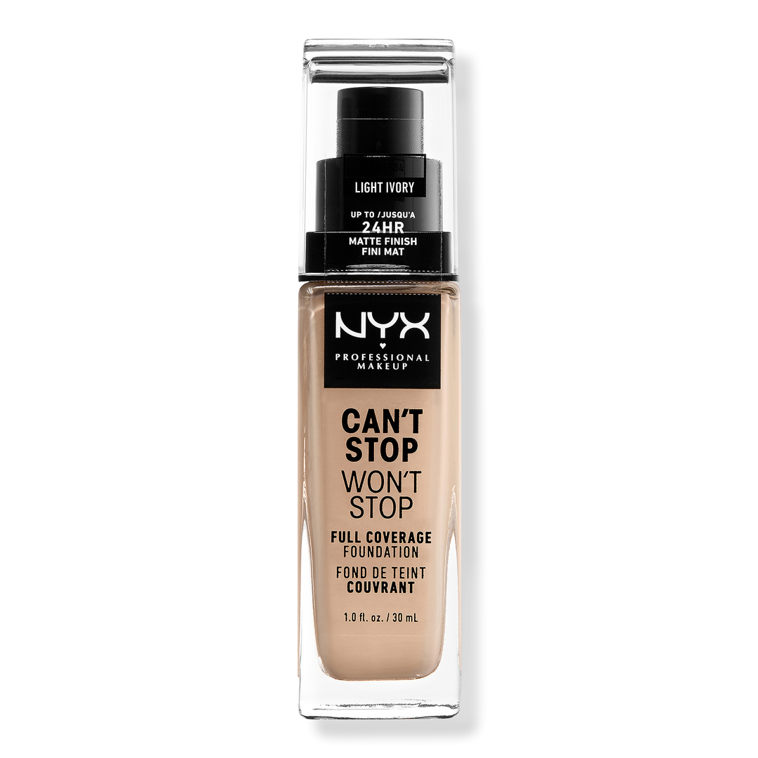 NYX Professional Makeup Can't Stop Won't Stop Foundation, Light Ivory, 1 oz