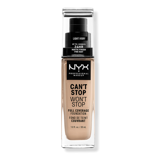 NYX Professional Makeup Can't Stop Won't Stop Foundation, Light Ivory, 1 oz