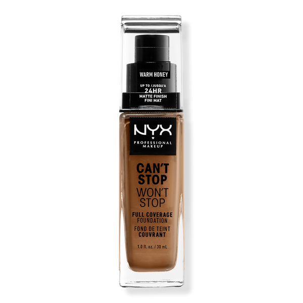 NYX Professional Makeup Can't Stop Won't Stop Foundation, Warm Honey, 1 oz