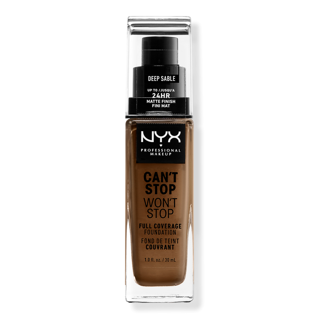 NYX Professional Makeup Can't Stop Won't Stop Foundation, Deep Sable, 1 oz