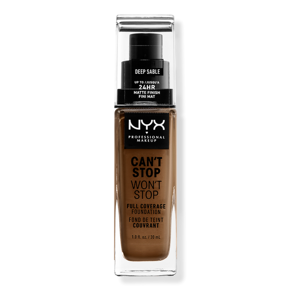NYX Professional Makeup Can't Stop Won't Stop Foundation, Deep Sable, 1 oz
