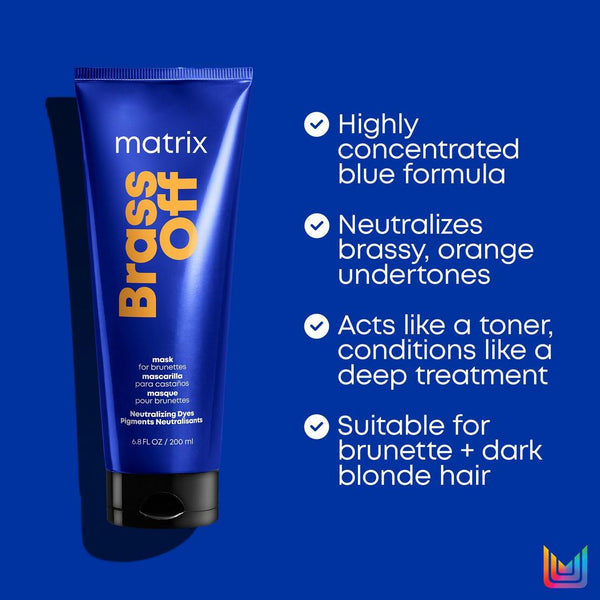 Matrix Total Results Brass Off Custom Neutralization Hair Mask, 6.8 oz