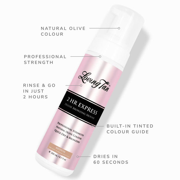 Loving Tan 2 HR Express Self Tanning Mousse Medium, 6.7 oz