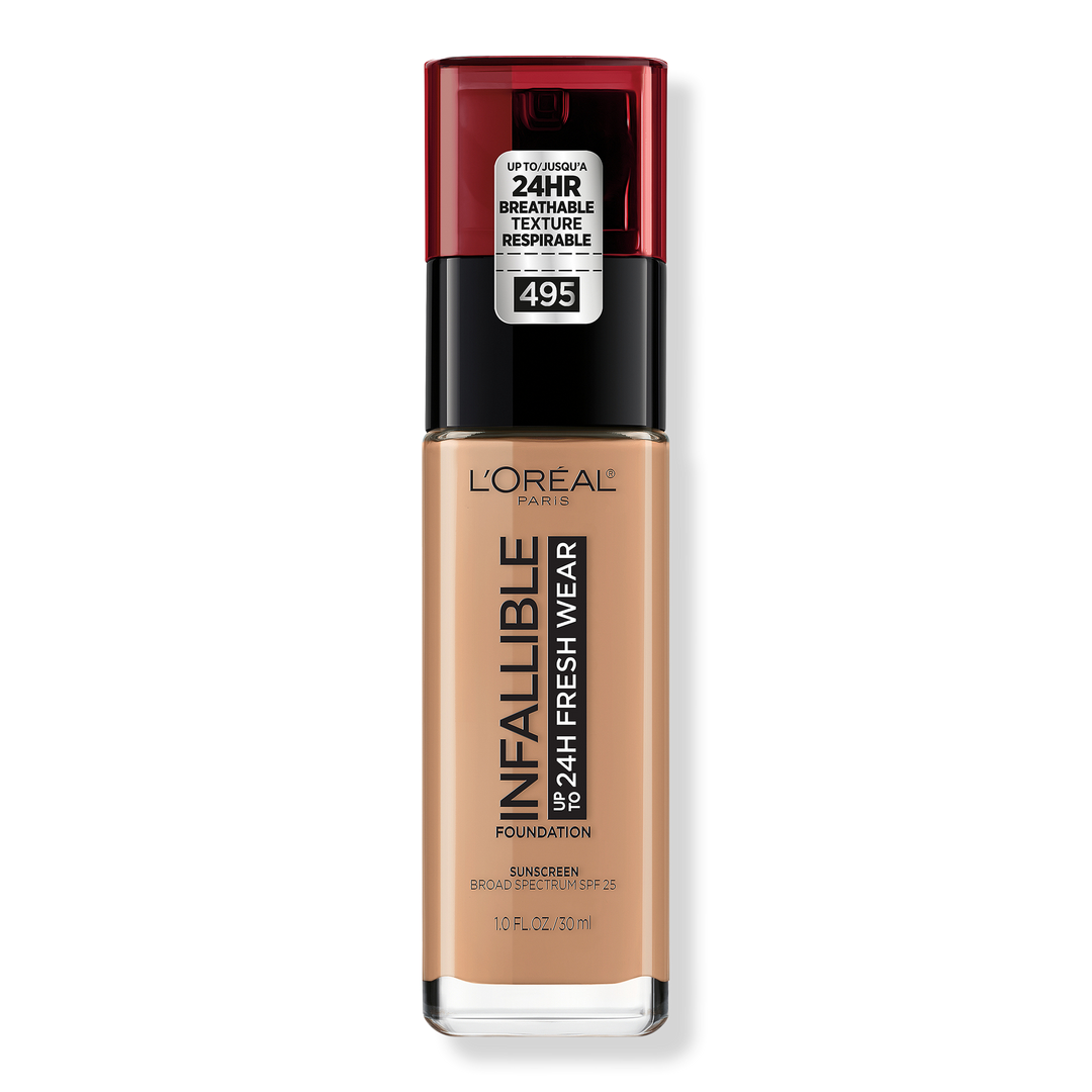 L'Oréal Infallible Fresh Wear 24HR Foundation, 495 Amber, 1 oz