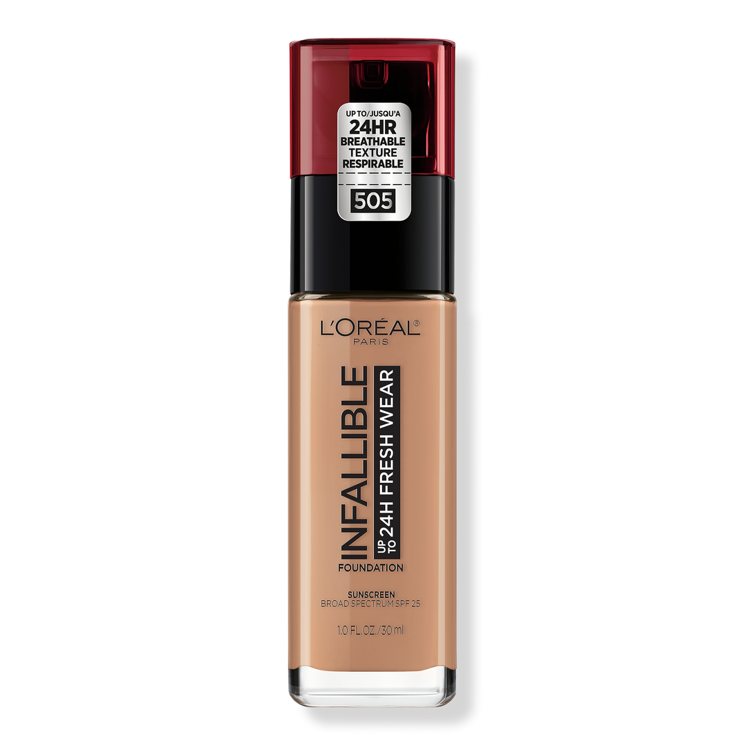 L'Oréal Infallible Fresh Wear 24HR Foundation, 505 Toffee, 1 oz