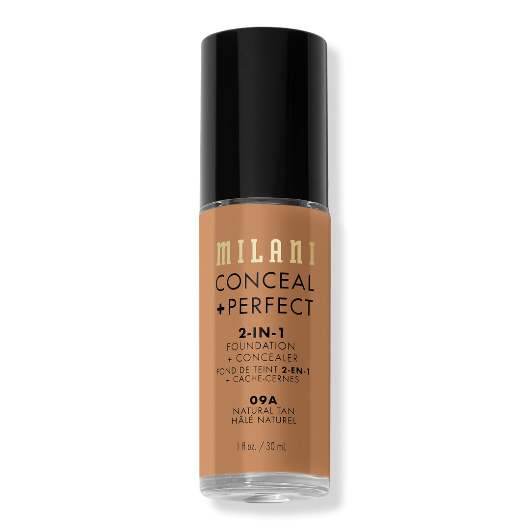 Milani Conceal + Perfect 2-in-1 Foundation + Concealer, Natural Tan, 1 oz